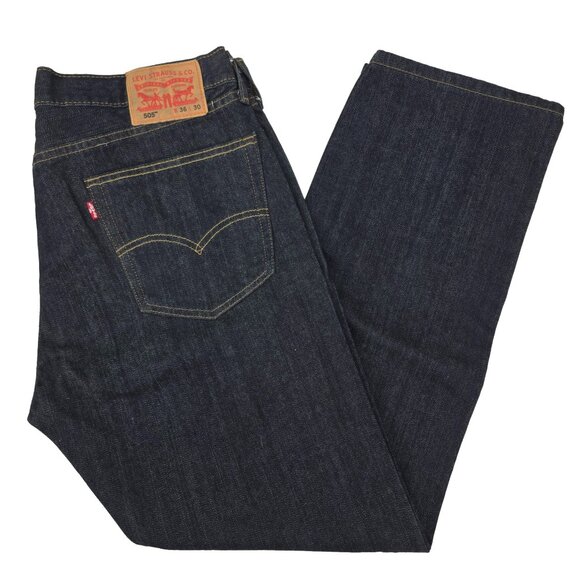 Levi’s 505 Jeans Men’s 36x30 Regular Fit Straight Leg Black Waterless Denim NEW - Picture 3 of 7
